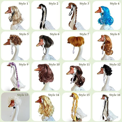 Porch Goose Wigs, Porch Goose Outfits Lawn Goose Statue Accessories for Outdoor Garden Patio Yard Goosey Decor （Style 13）