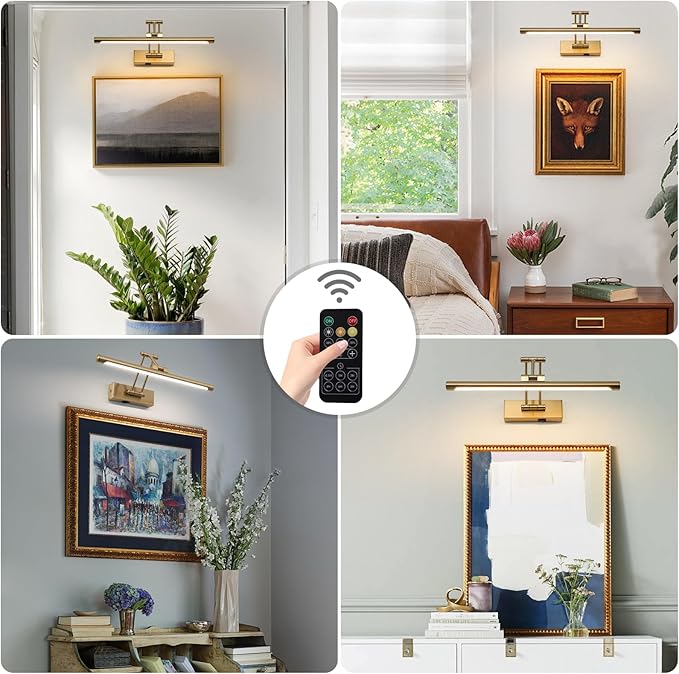 Battery Picture Lights for Wall, Rechargeable Gallery Light Wireless Art