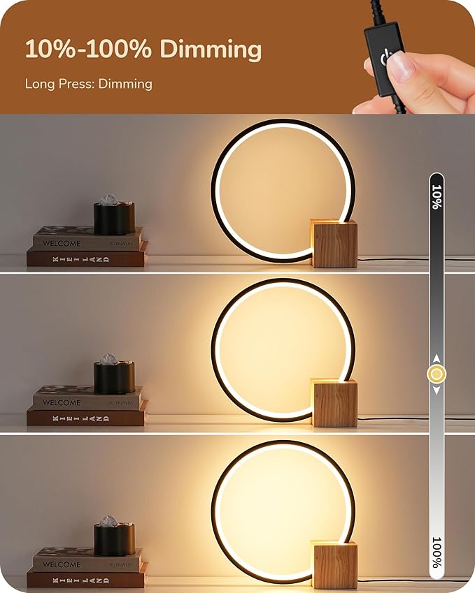 EDISHINE Modern LED Table Lamp, Bedside Lamp
