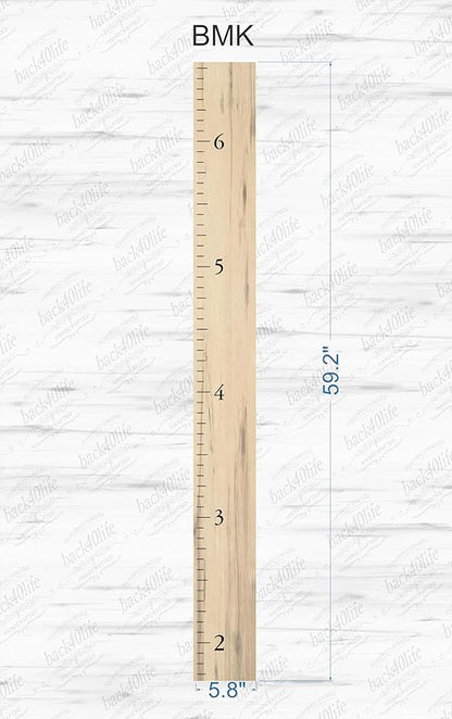Farmhouse Style Wooden Kids Growth Chart Ruler for Boys and Girls (Weathered White - BMK)