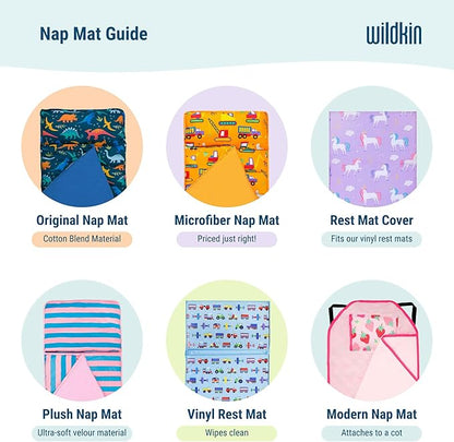 Wildkin Kids Original Nap Mat – Cozy Kids Sleep Mat with Pillow, ideal for School & Travel