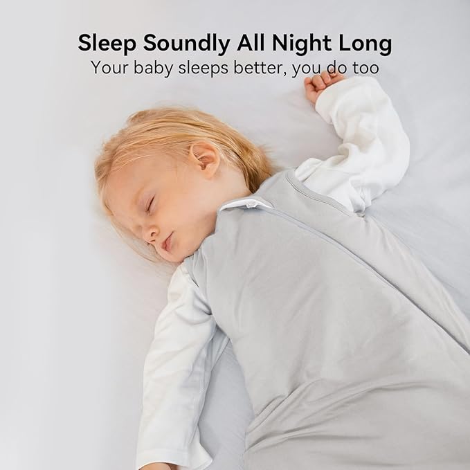 Rayon Made from Bamboo Sleep Sack 12-18 Months 1.0 Tog Ultra Soft Baby Wearable Blanket Toddler Sleeping Sack for Babies Unisex Girl Boy 2-Way Zipper Baby Sleeping Bag Breathable Lightweight Large