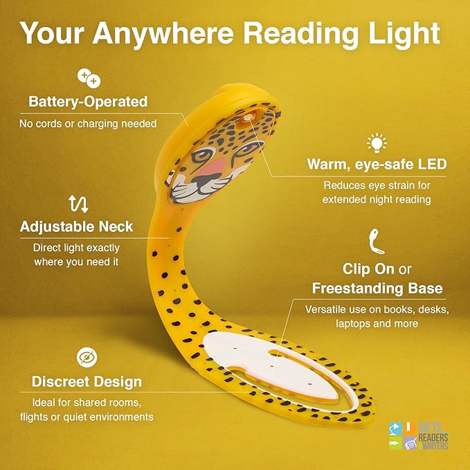 Gifts for Readers & Writers Bookmark Reading Light Leopard
