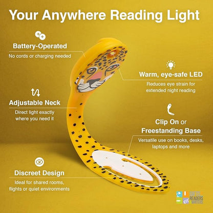 Gifts for Readers & Writers Bookmark Reading Light Leopard