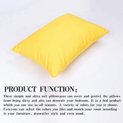 NTBAY Zippered Toddler Pillowcases Set of 2, 100% Brushed Microfiber 13x18 Pillowcases, Super Soft and Cozy Travel Kids Nursery Pillow Cases, 13x18 Inches, Yellow