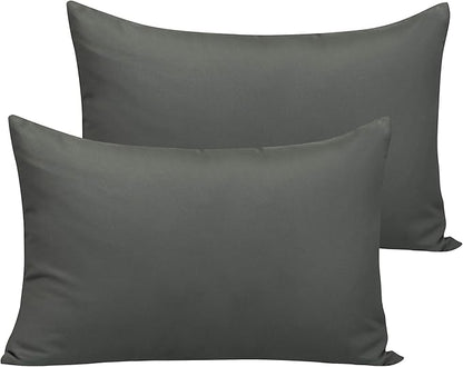 NTBAY Microfiber Toddler Pillowcases with Envelope Closure, 2 Pack 100% Brushed Microfiber Super Soft Travel Kids Nursery Pillow Cases, 14"x20" Fits Pillows Sized 12"x16" 13"x18" 14"x19", Dark Grey