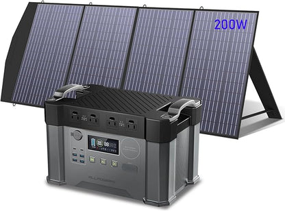 ALLPOWERS S2000 Pro Solar Generator with Panels Included, 2400W MPPT Portable Power Station with Foldable Solar Panel 200W, Solar Backup Power for Van House Outdoor Camping