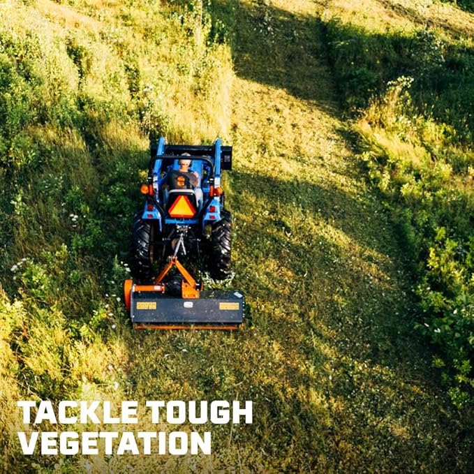 Titan Attachments 3 Point Flail Mower, 72" Charcoal Finish Fits Cat 1 Tractors, Replaceable Hammer Blades, 30-60 HP Mulch and Finish Mower for Uneven Terrain, Lawn Tractor Accessories