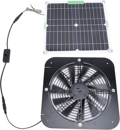 100W Solar Exhaust Fan for Chicken Coop: 13.5Inch Solar Powered Ventilation Fan for Greenhouse, Shed, Rv and Dog House