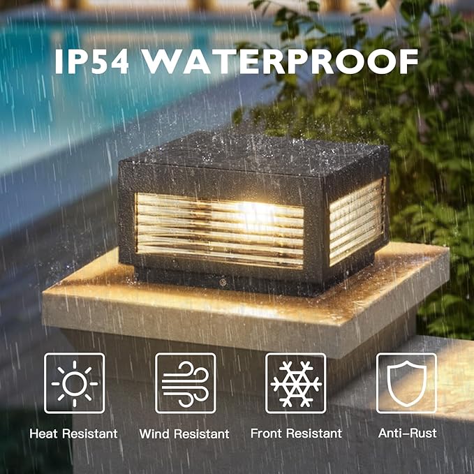 Outdoor Post Lights, 9.84" Hard Wired Column Pillar Light Waterproof Modern