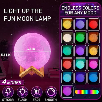 LOGROTATE Moon Lamp, 16 Colors LED Night Light
