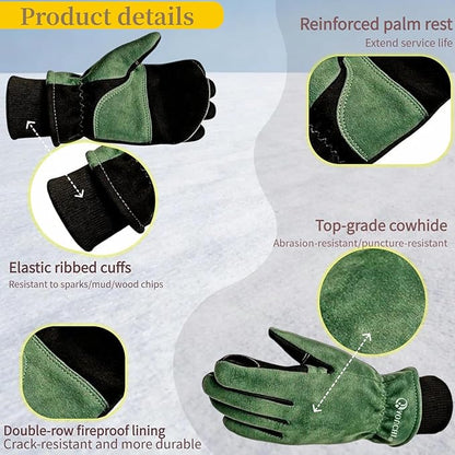 Work Gloves, Puncture and Abrasion Resistant, Heat Resistant, Gardening, Welding, Construction, Cooking, Oven Mitts