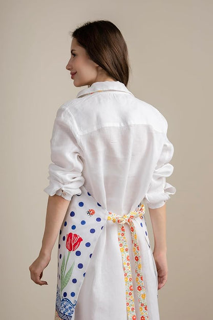 Maison d' Hermine 100% Cotton Apron for women with Pocket Kitchen Chef Apron for Men Cooking Easter Decorations