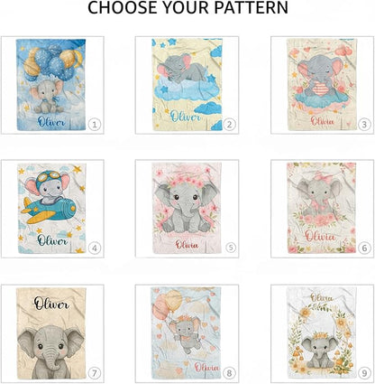 Personalized Baby Blanket for Boys Girls, Custom Name Blanket with Name, Printed in USA, Soft Blankets for Newborn, Customized Gifts for Baby Shower Birthday Christmas, Ship Next Day