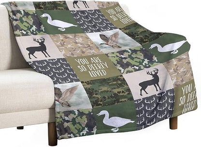 Deer & Duck Hunting Throw Blanket - Soft, Warm, Cozy Fleece for Women & Men, Adults - Couch, Sofa, Bed - 60"x80"