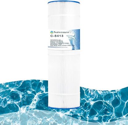 Savener® C-8413 Pool Filter Cartridge, Replaces PWWPC125B, Unicel C-8413, Filbur FC-2575, Proclear 125, Sta Rite Posi Clear PXC-125, 125 Sq. Ft, 1 Pack