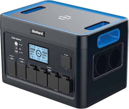 DieHard Portable Power Station 2400-Watt (4800-Watt Peak) 2048Wh - Quiet Solar Generator, Lightweight Solution for Home Backup, Weather Emergencies, Outdoor Recreation, Jobsite and More