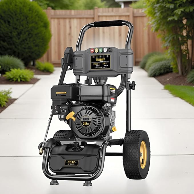 Heavy-Duty Gas Pressure Washer, 3500Psi at 2.6Gpm Power Washer,Portable, 30feet Pressure Hose,Industrial Style,Axial Cam Pump, for Siding, Driveway, House, Car, RV, Paint Preparation etc