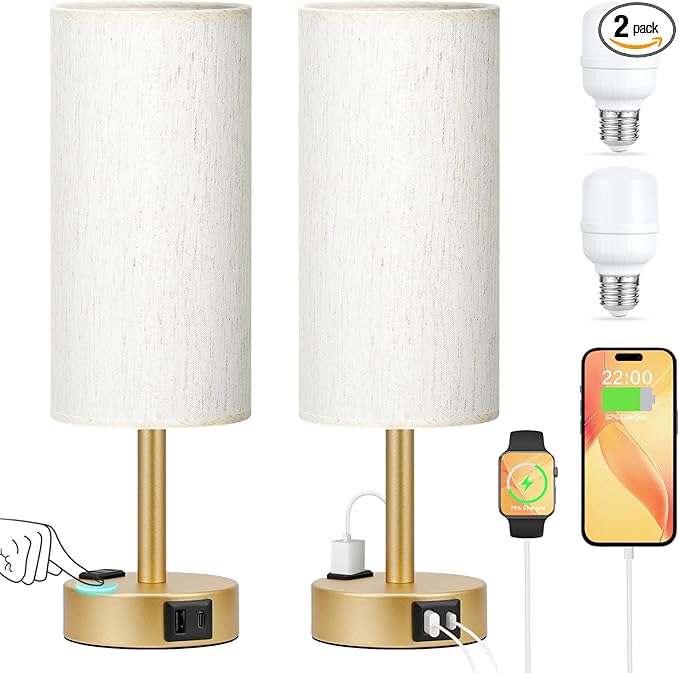Gold Touch Table Lamps Set