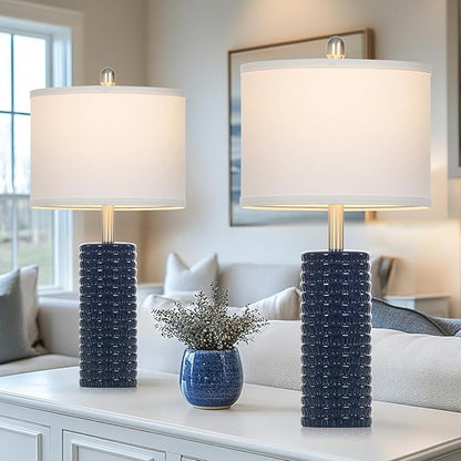 24.5" Modern Ceramic Table Lamp Set of 2