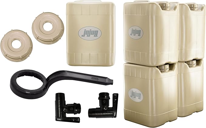 Poly Farm Jojug Heavy Duty Water Storage Container (Tactical Tan,5 Pack Kit)
