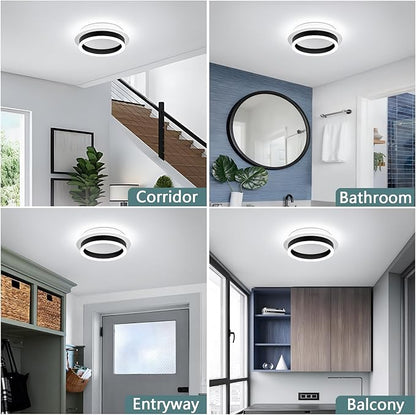 Round Modern LED Flush Mount Ceiling Lamp, 24W LED Light Fixture, Entryway