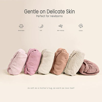 Lulu Moon Muslin Crib Sheets - Fitted Crib Mattress Sheets for Boys and Girl - 28"x 52", 2 Pack