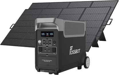FOSSiBOT Solar Generator F3600 Pro with 2x420W Solar Panel, upgraded 3840Wh Portable Power Station,LiFePO4 Battery Solar Generator,1.8H Fast Charging 5x120V AC for Home, Camping, RV, Emergencies