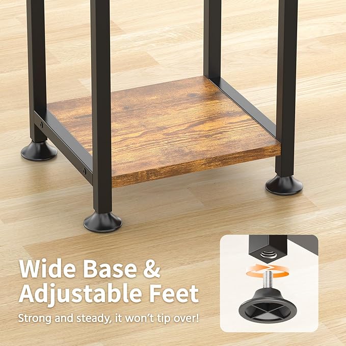 LASZOLA 5 Tiered Black Plant Stand Indoors for Multi Larger Heavy Duty Planter, Sturdy Flowers Rack for Narrow House Inside, Decorate for Herb Tree, Metal Ladder Shelving with Wood Base, Space Saving