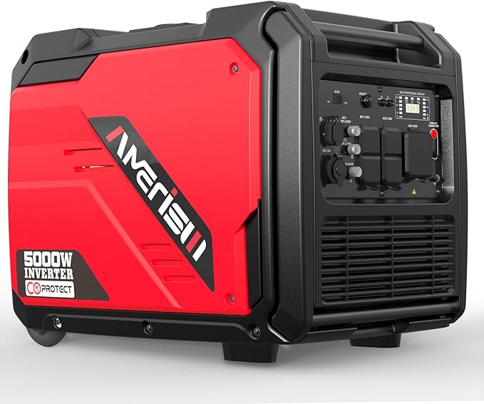 5000W Portable Inverter Generator With CO Protection, Super Quiet Generator for Home Use, RV Ready, EPA Compliant