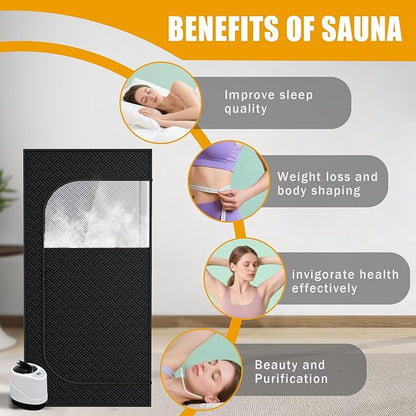 Nirvix Upgraded Portable Sauna for Home, Folding Chair, 3L High Capacity Steamer, Sauna Box for Relaxation, Detoxification, Personal Sauna Tent with Remote Control, for Indoor, Outdoor, Gym