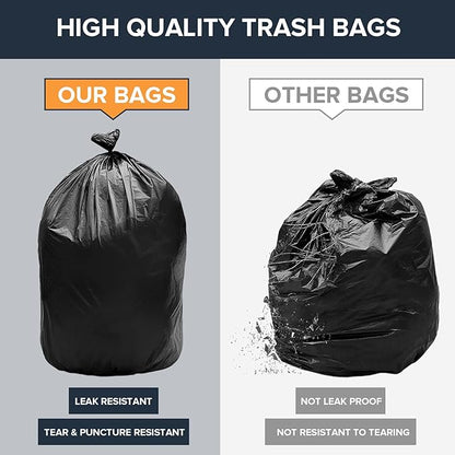 ToughBag 55-60 Gallon Heavy Duty Trash Bags - Contractor Grade, 3 Mil, 40 * 58, Tear Resistant, Gusseted Design for Industrial & Yard Waste(100 packs)
