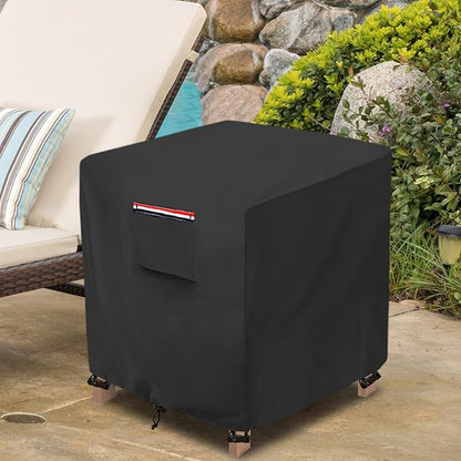 okcool Patio Wicker Side Table Cover,Waterproof Square Patio Small Side Table Cover,Suitable for 3-Piece Outdoor Wicker Patio Bistro Set Side Table,22W x 22D x 18H inch