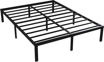 Full Bed Frame No Box Spring Needed, 14 Inch Heavy Duty Metal Platform Bed Frame Full Size with Storage, 2500lbs Steel Slats Support, Easy Assembly, Black