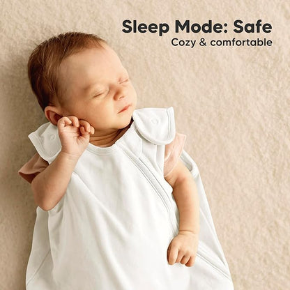 2-Pack Organic Baby Sleep Sacks, 100% Cotton - Soft & Breathable 0.5TOG Baby Wearable Blanket,Toddler Sleeping Sack 18-24 months,Easy to Wear Transitional Swaddles for Newborns,Infants (Soft White, L)