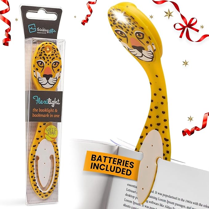Gifts for Readers & Writers Bookmark Reading Light Leopard