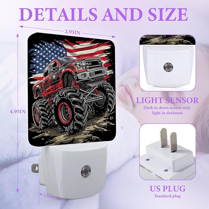 Monster Truck Night Light, Funny Plug-in Night Lights