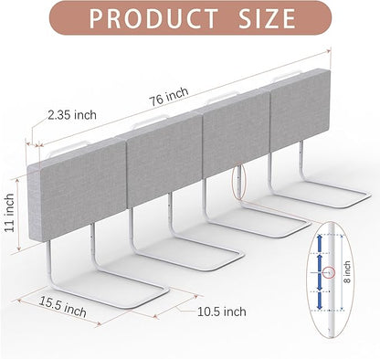 Bed Rail, Bed Rail for Toddlers, Kid, Adult, 78.7" Bed Side Rails for Full, Queen, King, Twin, Bunk, Dorm Beds to Prevent Falls, Bed Rails Can be Flexibly Combined, Easy Installation (Gray, 4 Packs)