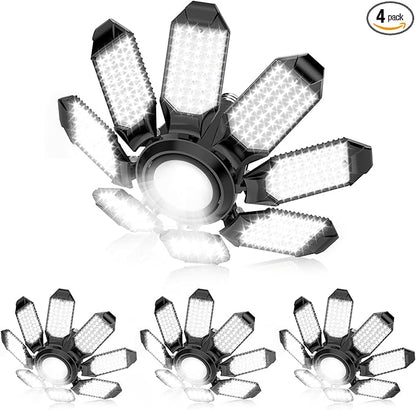 Garage Lights - Super Bright 250W LED Garage Ceiling Light w/ 8 Deformable