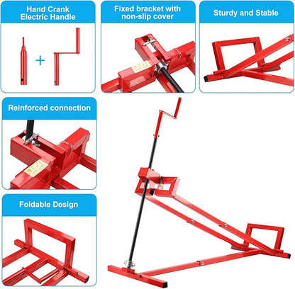 Lawn Mower Lift Jack, Lifting Platform 882 Lbs Capacity Telescopic Maintenance Jack with Manual Handle and Power Tool Extension Handle, Ride on Lawn Mower for Garden Tractors & Riding Lawn Mower