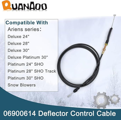 Deflector Control Cable 06900614 for Ariens Deluxe 24" 28" 30" 32" Platinum SHO 24" 30" AX 254cc Engine Snowblower Replace Gravely 885912 Snow Blower Replacement Chute Deflector Cable