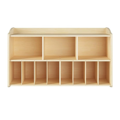 Foundations Wall-Mounted Diaper Organizer for Daycares, 3 Large & 8 Small Storage Compartments, Wood Construction, Maximum Durability