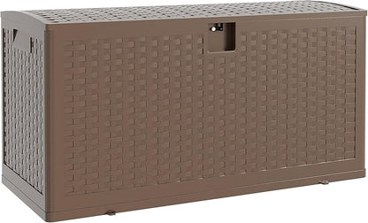 73 Gallon Outdoor Storage Box, Lockable Resin Deck Box Indoor and Outdoor Use, Waterproof Patio Deck Storage Box For Package Delivery, Furniture Cushions, Garden Tools, Pool Accessories