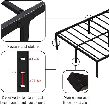 California King Metal Bed Frame, 14 Inch Heavy Duty Storage Platform Bed Frame with 2500lbs Steel Slats Support, Easy Assembly, Black