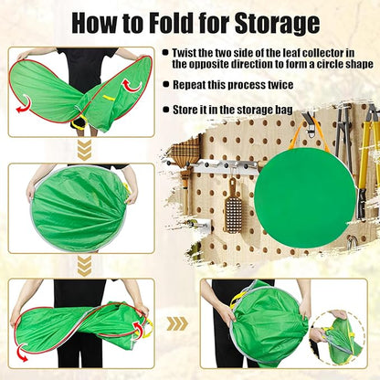 UQM Leaf Collector,Extra Large Portable Pop Up Leaf Bags, Foldable Leaf Pick Up Tools, Reusable Yard Garden Bags for Leaves Lawn Trash