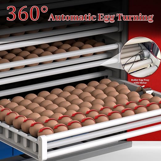 Incubators for Hatching Eggs,1000 Eggs Incubator with Automatic Egg Turning and Humidity Control,Commercial Large Cabinet Hatcher for Chicken, Duck, Quail,Birds Eggs (Red,1000-Egg)