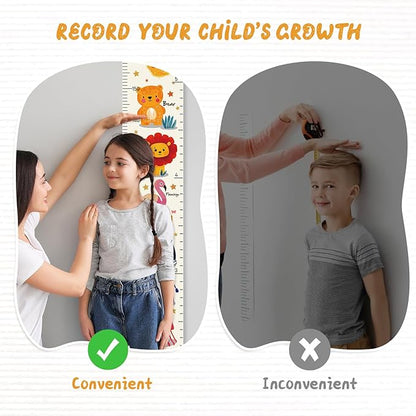 Personalized Growth Chart for Wall, Kids Height Wall Chart for Kids Baby Child Toddler Boys Girls (Animals)