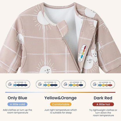 Unisex Sleeping Bag for Babies and Toddlers 1.0 Tog Sleep Sack 6-18 Months, Newborn Sleep Sack, Wearable Blanket Baby, One Piece Long Sleeves, Gifts for Baby