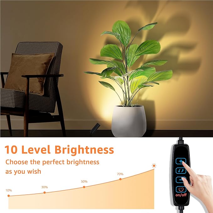 2 Pack Dimmable LED Uplights Indoor, 3000K/4000K/5000K Adjustable Spot Lights