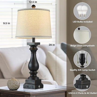 28" Tall Farmhouse Table Lamps